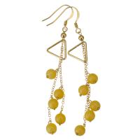 bivoks Drop Earring, med Guld-fyldt, 14.000 guldfyldte, for kvinde, gul, 70mm,11x10mm,5mm, Solgt af PC