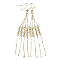 Sladkovodní Pearl Drop náušnice, s Gold naplněné, 14K plněné zlatem, pro ženy, bílý, 78mm,4mm, Prodáno By Pair