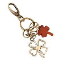 Zinc Alloy Key Lukko, Sinkkiseos, kanssa PU, Neljä Leaf Clover, Unisex, nikkeli, lyijy ja kadmium vapaa, 140x30mm, Myymät PC