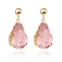 Resin Earring with Zinc Alloy for woman Sold By Pair