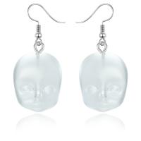 Hars Drop Earring, met Zinc Alloy, voor vrouw, meer kleuren voor de keuze, 20mm,40mm, Verkocht door pair