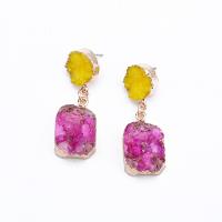 Hars Earring, met Zinc Alloy, Plein, imitatie edelsteen & voor vrouw, purper, 65mm, Verkocht door pair