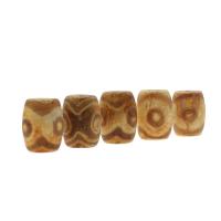 Natuurlijke Tibetaanse Agaat Dzi Beads, Kolom, DIY, geel, 20x15x15mm, Gat:Ca 2mm, Verkocht door PC