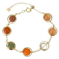 Joyas llenas de oro, Agate salino, con Oro-llenado, 14K lleno de oro, para mujer, multicolor, 14x10mm, longitud aproximado 8 Inch, Vendido por UD