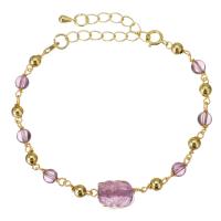 Gefüllte Goldschmuck, Amethyst, mit gold-gefüllt, mit Verlängerungskettchen von 2 lnch, 14K goldgefüllt, für Frau, violett, 16x9mm,4mm, verkauft von PC