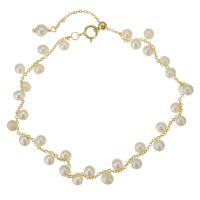 Zlaté šperky naplněné, Sladkovodní Pearl, s Gold naplněné, s 1.5 lnch extender řetězce, 14K plněné zlatem, pro ženy, bílý, 4mm, Délka Cca 6.5 inch, Prodáno By PC