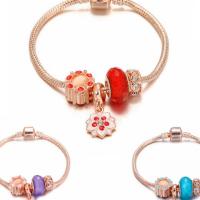 Bracelet European , laiton, avec alliage de zinc, Placage, pour femme & émail & avec strass, plus de couleurs à choisir, 18cm,19cm,20cm, Vendu par PC