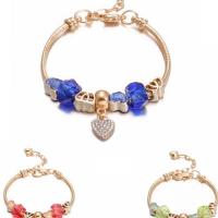 Bracelet European , laiton, avec résine & alliage de zinc, pour femme & avec zircone cubique, plus de couleurs à choisir, 18cm,19cm, Vendu par PC