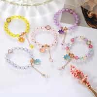 Pulseras de Cristal, Cuarzo Craquelado, con Hilo elástico & aleación de zinc, para mujer, más colores para la opción, longitud 18 cm, Vendido por UD