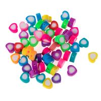 Polimero-Clay-Beads, argilla polimero, Cuore, placcato, DIY, multi-colore, 10x3mm, 1000PC/borsa, Venduto da borsa