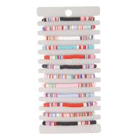 argile de polymère bracelet, 12 pièces & pour femme, multicolore, 4mm, Longueur 18 cm, Vendu par fixé