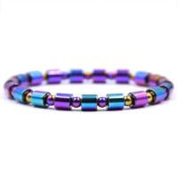 Ematite braccialetto, placcato multicolore, unisex, nessuno, 6mm, Lunghezza 19 cm, Venduto da PC