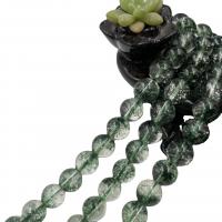 Natural Quartz Jewelry Beads Green Phantom Quartz Round polished DIY green Sold Per 38 cm Strand