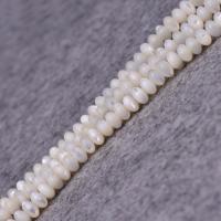 Natural White Shell Kralen, Abacus, gepolijst, DIY, wit, Lengte 38 , Verkocht door PC