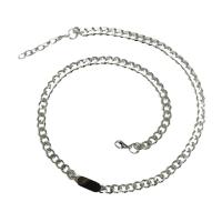 Collier de bijoux en acier inoxydable, unisexe, argent, 15.50x6mm, Longueur 47 cm, Vendu par PC