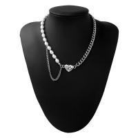 Jewelry Cruach dhosmálta muince, le Pearl, plátáilte, do bhean, airgid, 24mm, Fad 44 cm, Díolta De réir PC