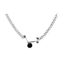 Titanium Steel Necklace for woman silver color Length 46 cm Sold By PC