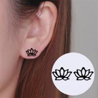 Stainless Steel Stud Earrings plated fashion jewelry & for woman Sold By Pair