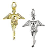 Cubic Zirconia Micro Pave Brass Pendant Angel plated micro pave cubic zirconia Approx 3.5mm Sold By Lot