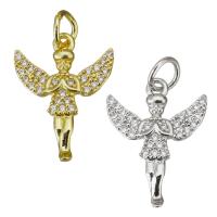 Cubic Zirconia Micro Pave Brass Pendant Angel plated micro pave cubic zirconia Approx 3.5mm Sold By Lot