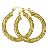 Brass Hoop Earring Donut gold color plated for woman Sold By Lot