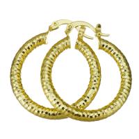 Brass Hoop Earring Donut gold color plated for woman Sold By Lot