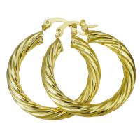 Messing oorringen, Donut, gold plated, voor vrouw, 4.5x35mm, 10paren/Lot, Verkocht door Lot