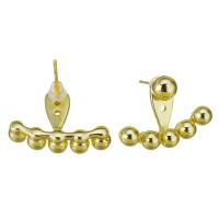 Oorjassen, Messing, gold plated, voor vrouw, 21x15mm, 10paren/Lot, Verkocht door Lot