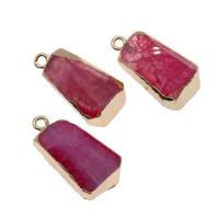 Pendants Jewelry Agate, Prás, le Agate, Traipéisiam, dathanna níos mó le haghaidh rogha, 30x15x2mm, Díolta De réir PC