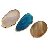 Agate Κοσμήματα Μενταγιόν, Ορείχαλκος, με Agate, Ακανόνιστη, μικτά χρώματα, 68x40x6mm, Sold Με PC