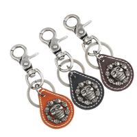 Zinc Alloy Key Clasp with PU Leather for man nickel lead & cadmium free Sold By PC