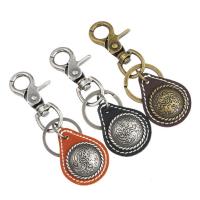 Zinc Alloy Key Clasp with PU Leather for man nickel lead & cadmium free Sold By PC