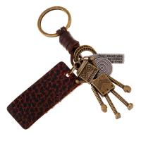 Zinc Alloy Key Clasp with PU Leather for man nickel lead & cadmium free Sold By PC