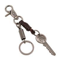 Zinc Alloy Key Clasp with PU Leather for man nickel lead & cadmium free Sold By PC