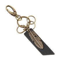 Zinc Alloy Key Clasp with PU Leather for man nickel lead & cadmium free Sold By PC