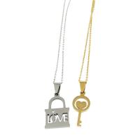 Ciondoli di titanio, Titantium acciaio, Lock and Key, lucido, unisex & per coppia, colori misti, 30x27x2mm, Venduto da PC