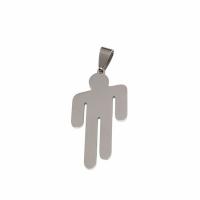 Pendentifs en titane, Acier titane, Robot, poli, unisexe, argent, 20x38x1.60mm, Vendu par PC