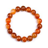 Agate Jewelry Bracelet Lace Agate Round Unisex & anti-fatigue red Sold Per 15 cm Strand