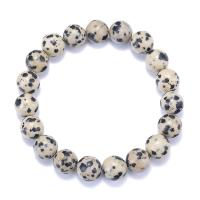 Gemstone Bracelets Dalmatian Round Unisex & radiation protection mixed colors Length 19 cm Sold By PC