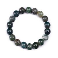 Agate smykker armbånd, Moss Agate, Runde, Unisex & strålingsbeskyttelse, blå, Længde 19 cm, Solgt af PC