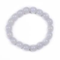 Bracelet de bijou en agate , Rond, unisexe & antifatigue, blanc, Longueur 19 cm, Vendu par PC