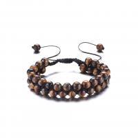 Edelstein Woven Ball Armbänder, Tigerauge, mit Labradorit, rund, unisex & Anti-Müdigkeit, keine, 8mm, Länge 19 cm, verkauft von PC