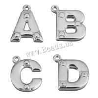 Dell'acciaio inossidabile Ciondoli Letter, acciaio inox, Lettera alfabeto, stili diversi per la scelta, colore originale, Foro:Appross. 1.5mm, 50PC/lotto, Venduto da lotto