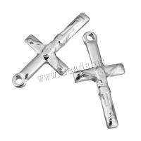 Rustfrit stål kors vedhæng, Stainless Steel, Krucifiks Cross, oprindelige farve, 11x22x3mm, Hole:Ca. 1.5mm, 10pc'er/Lot, Solgt af Lot