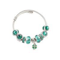 acier inoxydable European Bracelet, avec cristal, Placage, Réglable & pour femme, plus de couleurs à choisir, Diamètre intérieur:Environ 65mm, Vendu par PC