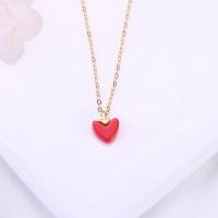 Collares de Coral, Plata de ley 925, con Coral sintético, con 1.96 lnch extender cadena, Corazón, chapado, para mujer, más colores para la opción, 8x7mm, longitud aproximado 15.75 Inch, Vendido por UD