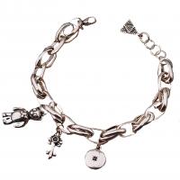 Messing Armbanden, silver plated, voor vrouw & met strass, 12x22mm, Lengte Ca 8.27 inch, Verkocht door PC