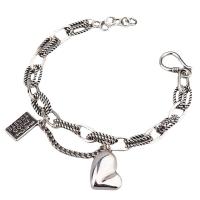 Messing Armbanden, silver plated, voor vrouw, 18x12mm, Lengte Ca 7.87 inch, Verkocht door PC