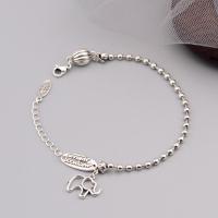 Messing Armbanden, Olifant, silver plated, voor vrouw, 14x13mm, Lengte Ca 8.27 inch, Verkocht door PC