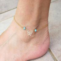 Sinc Alloy Anklet, le turquoise, le 1.96 lnch slabhra extender, plátáilte, do bhean, dathanna níos mó le haghaidh rogha, Fad Thart 8.66 Inse, Díolta De réir PC